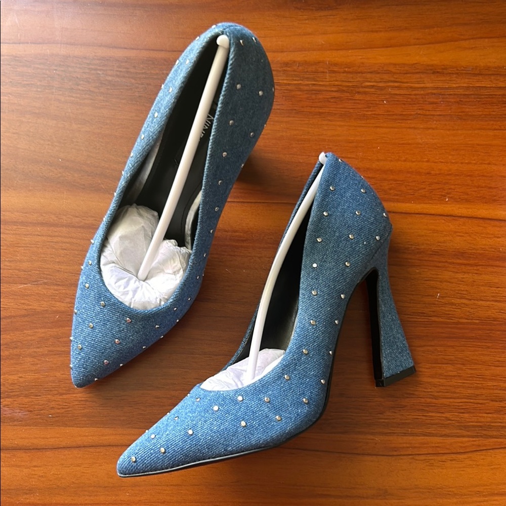 Nine West Blue Jean Studded Heels